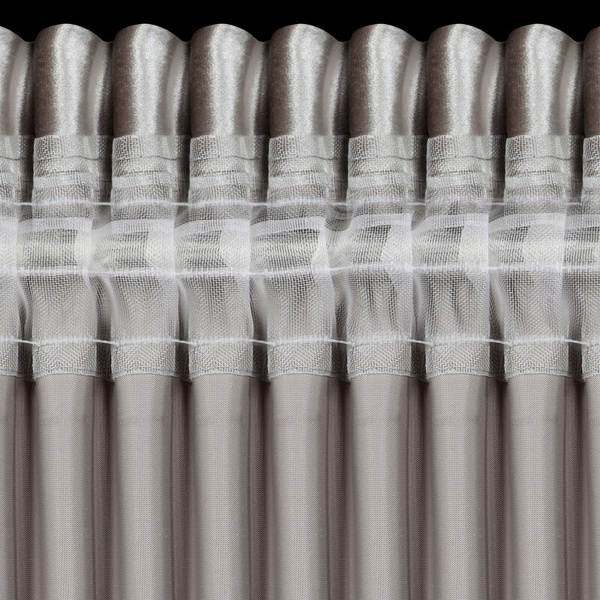 Srebrna zavjesa od sjajnog baršuna 140x270 cm traka - CAMERON