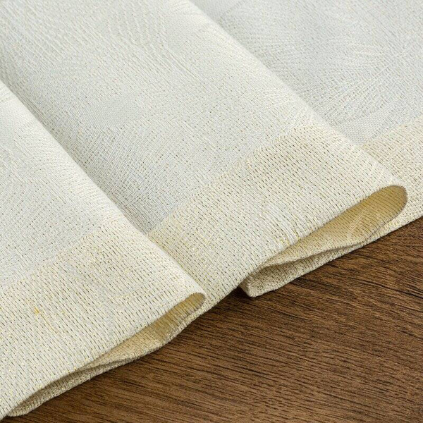 Nadstolnjak 40x180 s nježnim uzorkom lišća od tkanine protkane zlatnim nitima i elegantnom duplom trakom Lilian