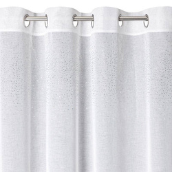 Bijela zavjesa ukrašena srebrnim kamenčićima na ušicama 300X250 Nadine