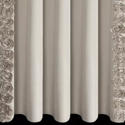 Ekskluzivna baršunasta zavjesa ukrašena 3D aplikacijom ruže 140x270 cm traka - ROSES Eva Minge
