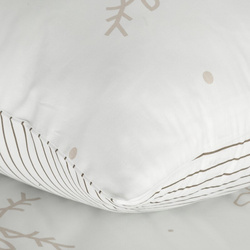 Božićni set posteljine 140x200 cm pamučni saten, bijela, bež, ukrašen suptilnim printom sobova BOSQUE