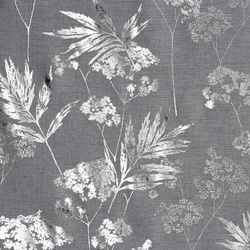 Bijelo-srebrna mrežasta zavjesa s biljnim motivom, 140x250 cm - DELIA