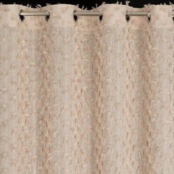 EVA MINGE gotova zavjesa 135x250 od šifonske tkanine ukrašena pomponima s dodatkom sjajnog konca AURELIA