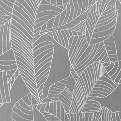 Zavjesa izrađena od tkanine s finom mrežastom strukturom i srebrnim tiskom lišća 140x260 Leila