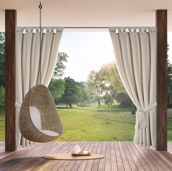 Zavjesa za terasu 155x220 boja bež od nepromočive tkanine sa čičak trakama GARDEN  2