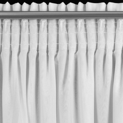 Bijela zavjesa od šifona ukrašena volanom, s vezicom, 400x250 cm LUISA 