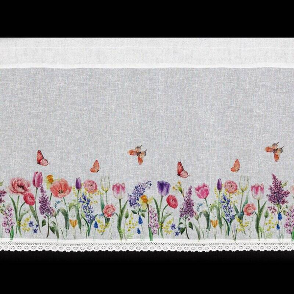 Zavjesa BELLA na traci 150x30 cm bijela