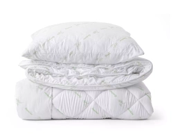 SET poplun i jastuk od bambusa u bijeloj boji 140X220 cm i jastuk 60x70 cm