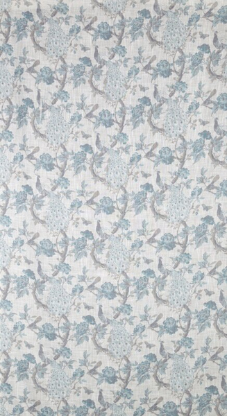 Zavjesa od tkanine s dodatkom lana, ukrašena printom, 140x250 cm,