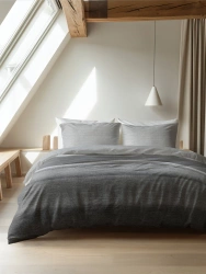 Posteljina od flanela 140x220 siva, mekana na dodir Stone Stripe