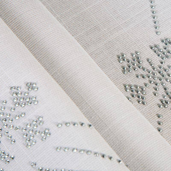 Trkač za stol srebrni božićni stolnjak sa aplikacijom srebrnih cirkona 40x140 Agata