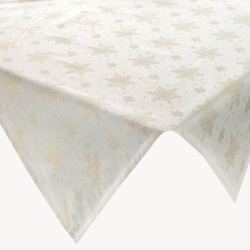 Božićni stolnjak od jacquard tkanine s motivom snježne pahulje protkane zlatnim koncem 135X180 Flash 9