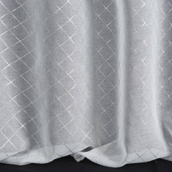 Gotova bijela zavjesa DIMA 140x250 s ušicama sa srebrnim tiskom