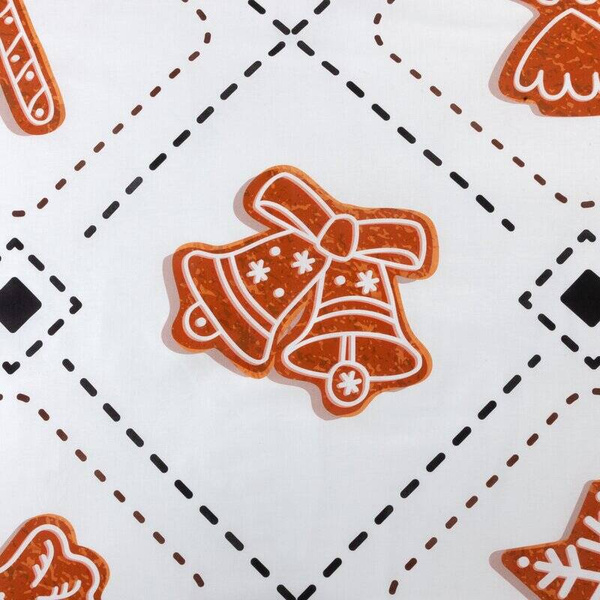 Božićna posteljina 160x200 od pamučnog satena s motivom božićnih medenjaka JOY 