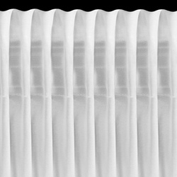 Bijela šifonska zavjesa ukrašena 3D aplikacijom ruže, 400x160 cm, traka - Roses- Eva Minge