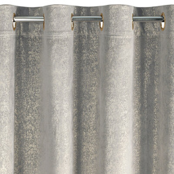 Baršunasta zavjesa ukrašena sjajnim printom, 135x250 cm, zlatne rupice - BETHY