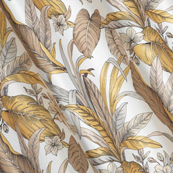 Zavjesa od mekanog baršuna s printom cvijeća i lišća 140x250 Bari