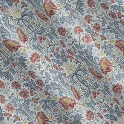 Bijelo-bordo zavjesa za zamračivanje s cvjetnim printom, 135x250 cm- ASHLEY