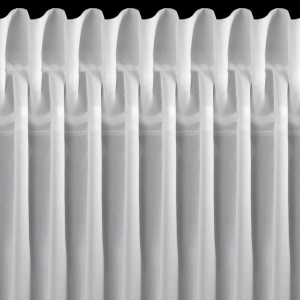 Bijela šifonska zavjesa za kuhinju ukrašena 3D ružama, 70x150 cm- ROSES11 Eva Minge