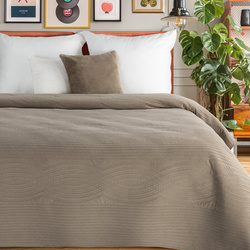 Prekrivač od ​​baršuna 240x220 cm, prošiven vrućim prešanjem s geometrijskim uzorkom - VELVET2