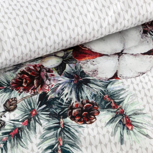 Božićna posteljina s printom grana božićnog drvca 140x200 mikrovlakno Snow