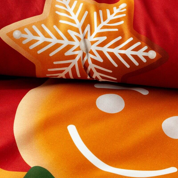 Božićna posteljina 220x200 od pamuka s printom božićnih kolačića Ginger