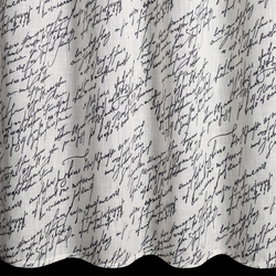 Zavjesa od tkanine s dodatkom lana, ukrašena printom, 140x250 cm,