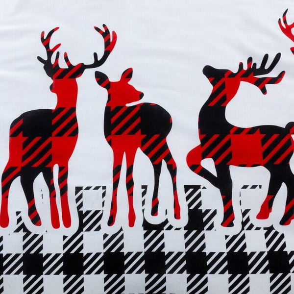 Posteljina s crvenim sobovima 160x200 od visokokvalitetnog pamučnog satena Santa