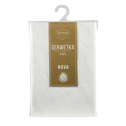 Set od 4 klasične bijele podloške za stolnjake sa sjajnim srebrnim uzorkom mramora, 30x40 Suzana