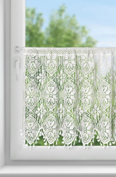 Ažurirana zavjesa za kuhinju 150x60 u boho stilu ukrašena suptilnim resama Moly