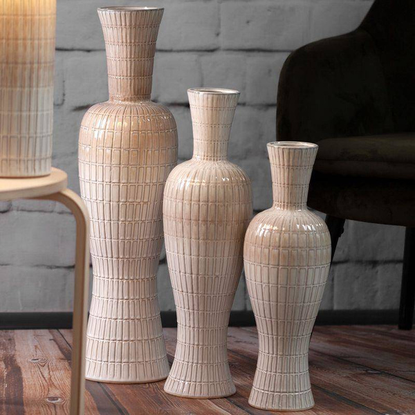 Lampa stolna izrađena od keramičke gline sa sjajnim smeđam abažurom 33X56 Edna