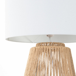 Lampa dekorativna bijela u boho stilu na bež podlozi koja imitira ratan Frida 40X40X69