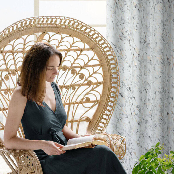 Gotova zavjesa za zamračivanje 140x250 ukrašena mramornim tiskom Sancy 