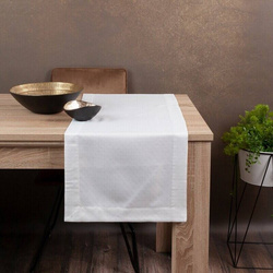 Nadstolnjak 40x140 ukrašen srebrnim sjajnim koncem s elegantnom trakom Eliza