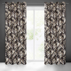 Zavjesa od mekog baršuna s printom egzotičnog lišća 140x250 cm Megi