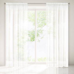 Gotova zavjesa krem sa strukturom fine kiše, horizontalni uzorak140x250 trakasta Rebecca