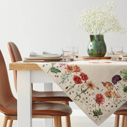 Goblen stolnjak ukrašen tkanim cvjetnim motivom 100x100