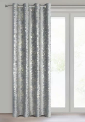 Tamno siva, zlatna zavjesa sa sjajnim printom od baršunaste tkanine 140x250 DORIS