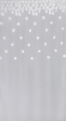 Bijela šifonska zavjesa ukrašena trodimenzionalnim ružama, 350x160 cm - DIANA