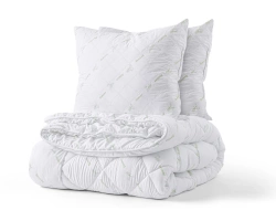 SET poplun i 2 jastuke od bambusa u bijeloj boji 240X220 cm i 2 kom. 60x70 cm