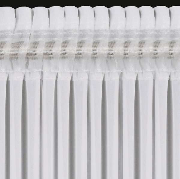 Bijela zavjesa od šifona ukrašena volanom, s vezicom, 400x250 cm LUISA 