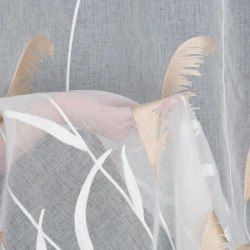 Zavjesa 140x250 ukrašena vezom pampas trave u boho stilu Abbie