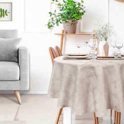 Okrugli stolnjak s motivom cvijeća izvezenim srebrnim koncem ∅ 150 Ines 6