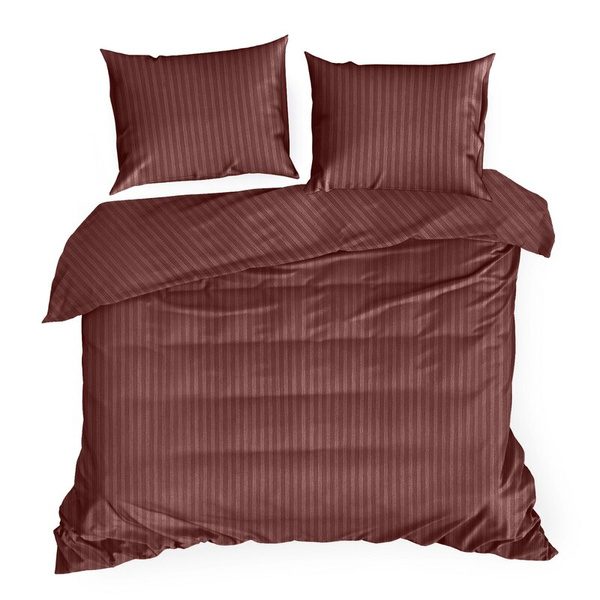 Premium prugasta posteljina za apartmane od pamučnog satena 220x200