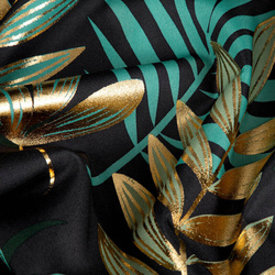 Zavjesa 140x250 s motivom egzotičnog lišća i sjajnim printom Malta