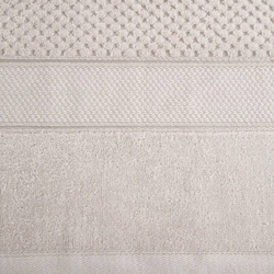 Pahuljasti ručnik s reljefnim karo uzorkom i rubom od velura 500 g/m2 Jessi (03) 70 X 140 cm bež
