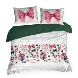 Božićna posteljina 220x200 od mikrovlakana ukrašena šarenim printom Ribeno