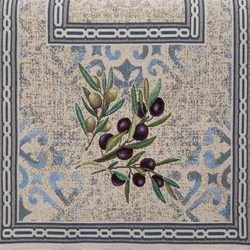 Goblen nadstolnjak 40x100 ukrašen motivom maslina u mediteranskom stilu