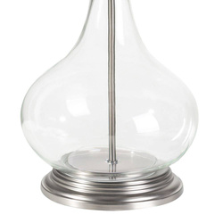 Stolna lampa staklena sa zelenim abažurom od sjajnog baršuna 32x32x61 KIM