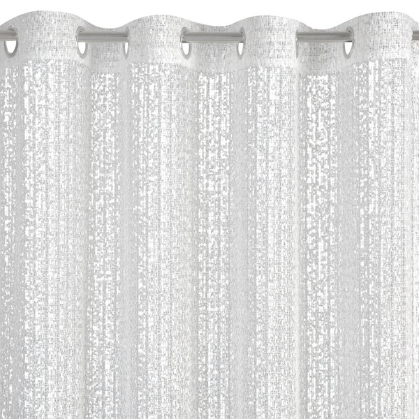 Bijela mrežasta zavjesa s moher koncem, 140x250 cm - KLOE